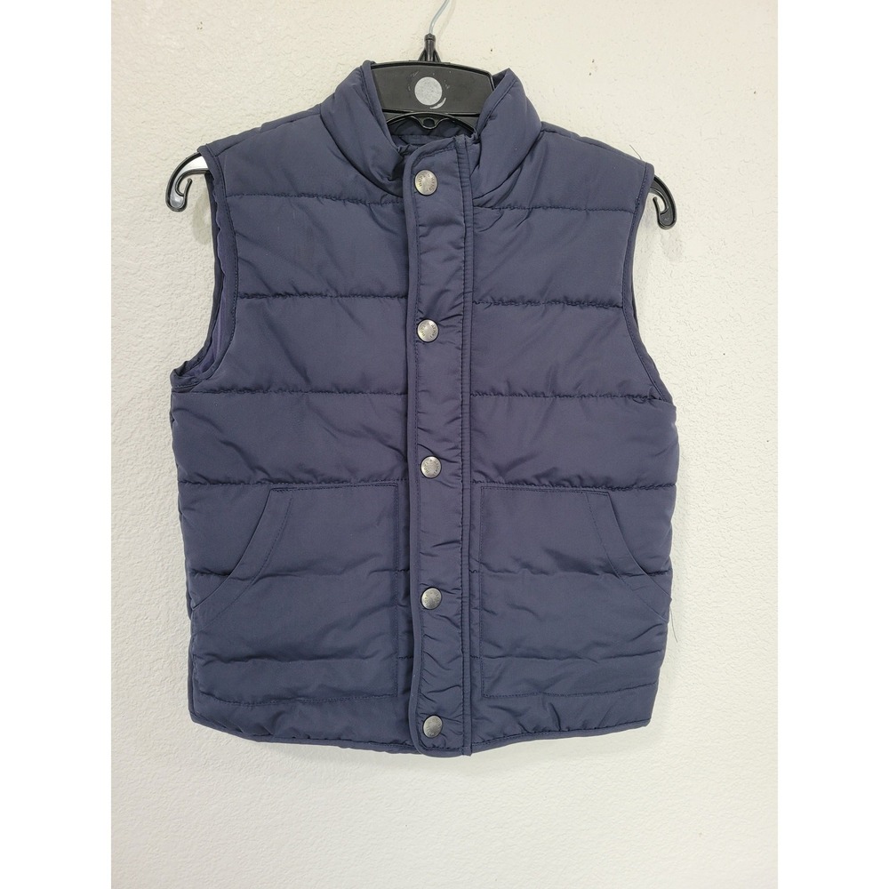 Hope & Henry Boys Navy Blue Quilted Puffer Vest Snap Front Medium #1